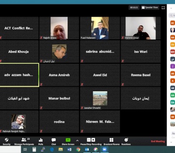 Online meeting on the effects of the escalating violence in the region