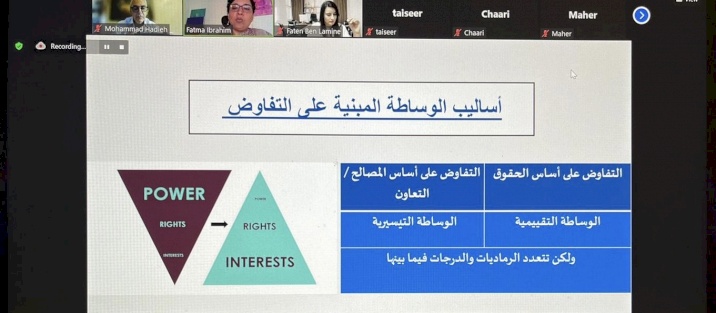 مؤسسة ACT لحل النزاعات تسلط الضوء على أساليب الوساطة ضمن الحلقة السابعة لمنتدى الوساطة.
