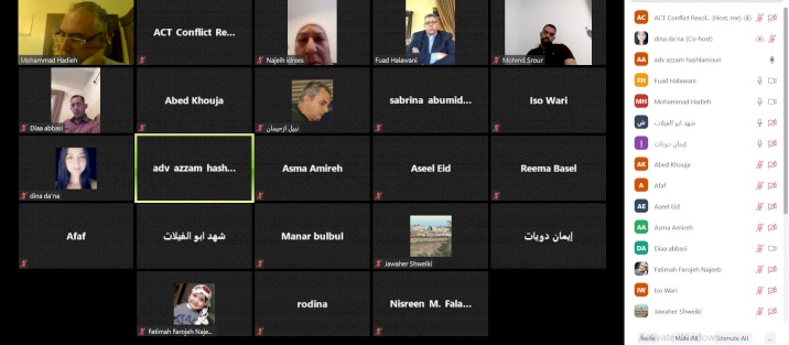 Online meeting on the effects of the escalating violence in the region